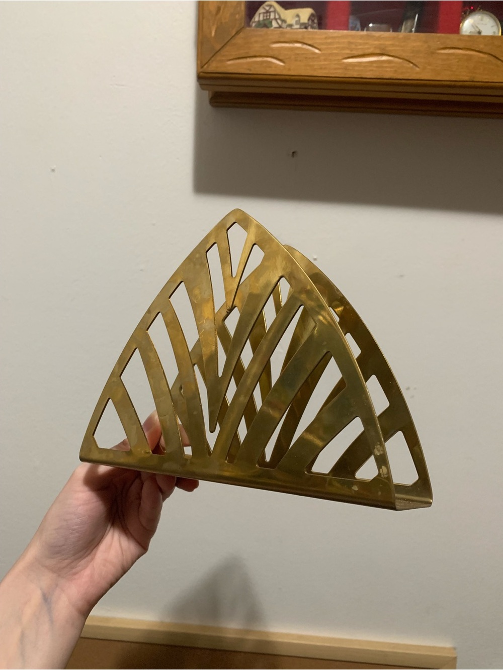 Ikea Metal Napkin Holder With See Through Design, Triangle Shape Art Deco Style